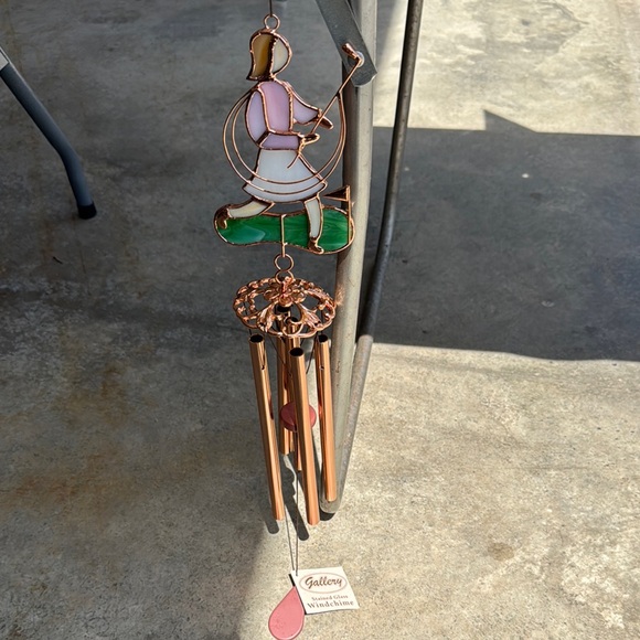 Stained Glass Wind Chime with Copper Accents - Picture 1 of 4